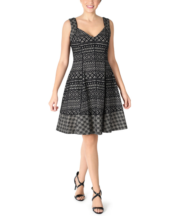 julia jordan DONNA RICCO - SWEETHEART NECK DRESS BLACK
