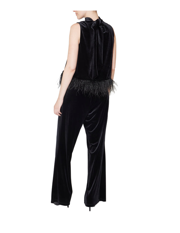 Julia Jordan 2 Piece Velvet Pant And Top Set Black