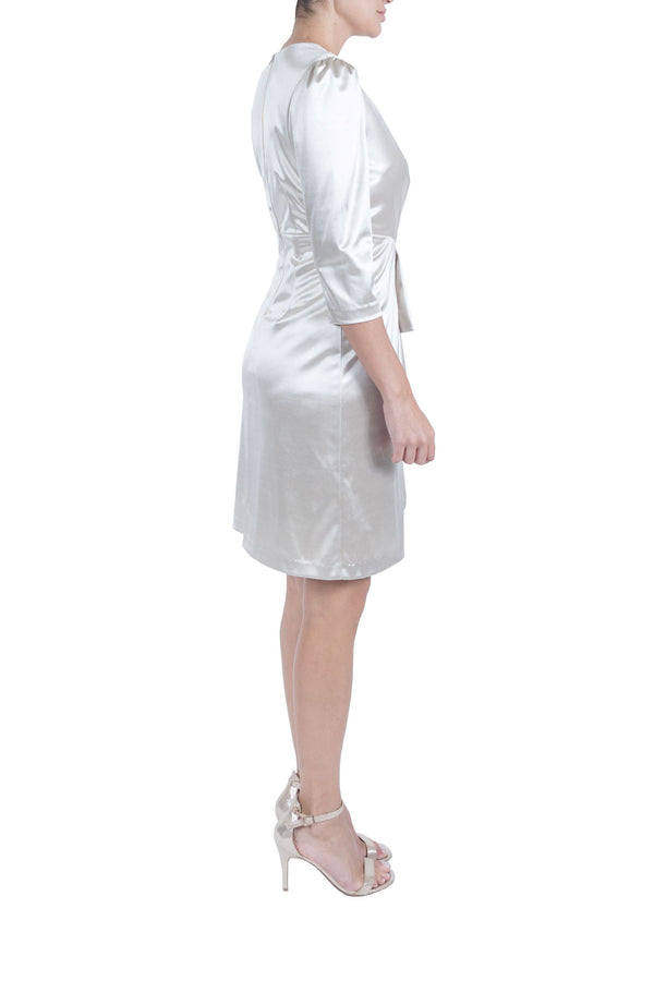 Julia Jordan 3/4 Sleeve Ruffle Dress Champagne