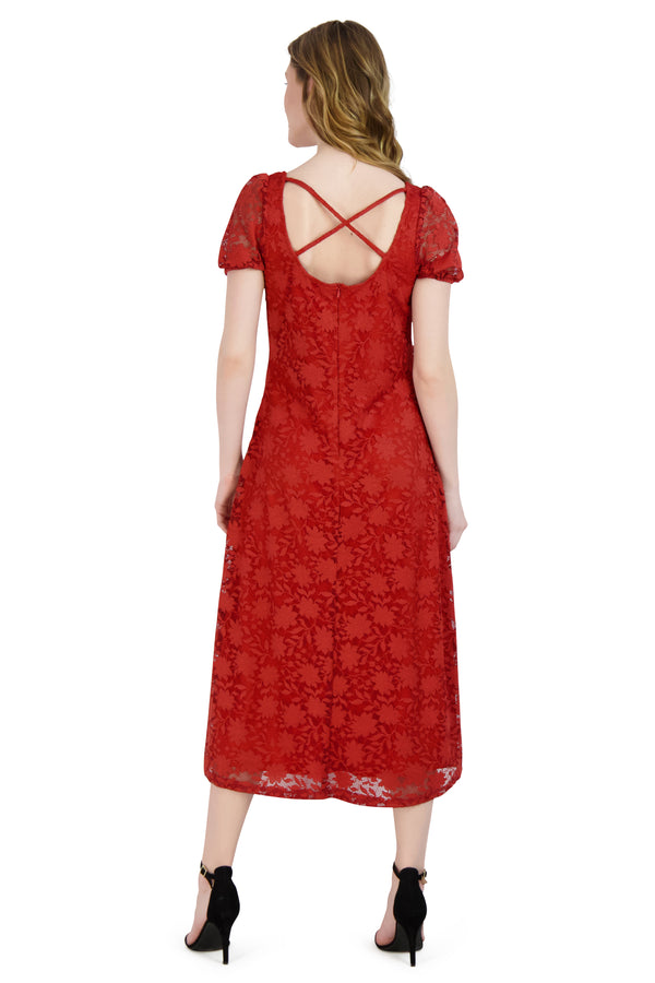 Julia Jordan Bubble Sleeve Maxi Dress Terracotta