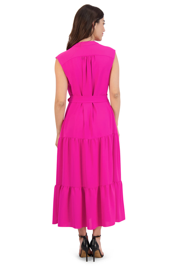 Julia Jordan DONNA RICCO - BUTTON MAXI DRESS FUCHSIA