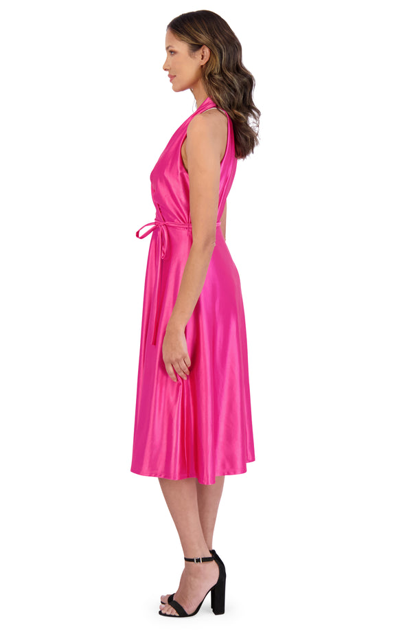 Julia Jordan DONNA RICCO - HALTER MIDI DRESS PINK