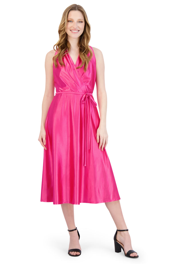 julia jordan DONNA RICCO - HALTER MIDI DRESS PINK