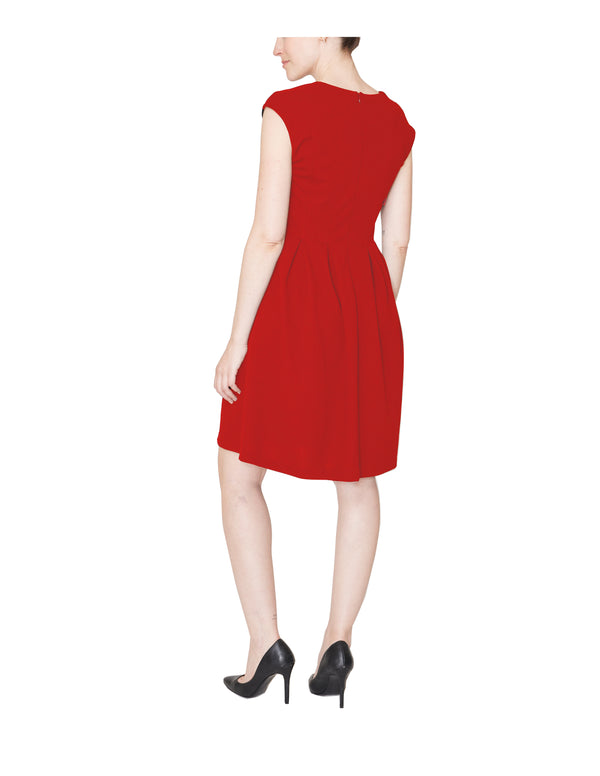Julia Jordan DONNA RICCO - SHORT FLARE DRESS RED