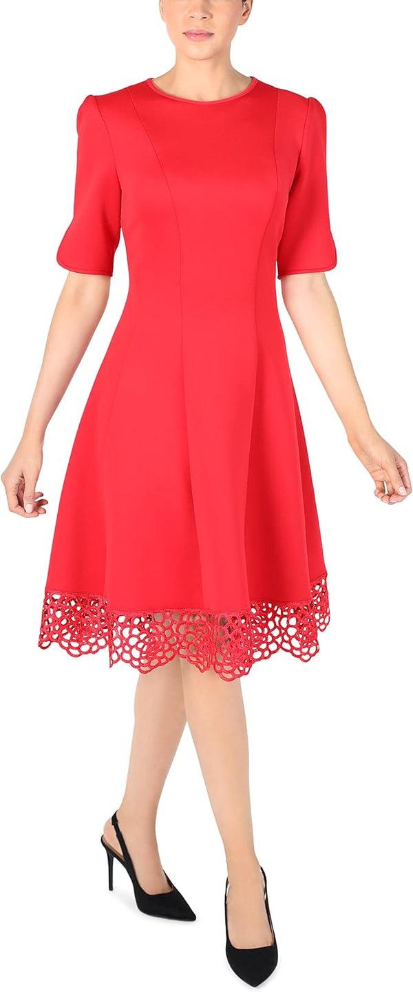 julia jordan DONNA RICCO - SLEEVELESS DRESS RED