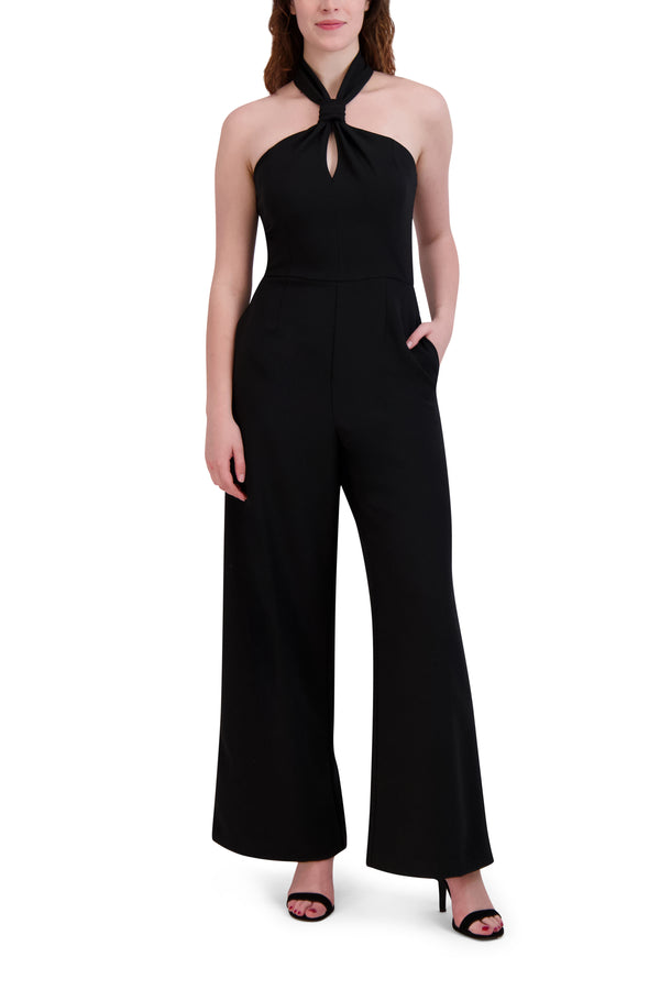 julia jordan KNOT NECK JUMPSUIT BLACK