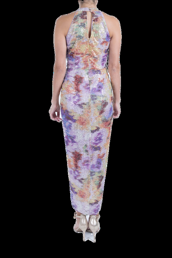 Julia Jordan Knot Neck Tulip Hem Dress Multi