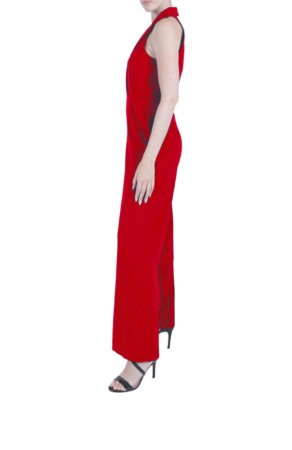 Julia Jordan LAPEL JUMPSUIT RED