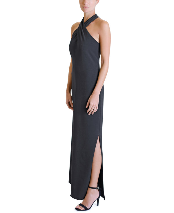 Julia Jordan Long Halter Neck Dress Black