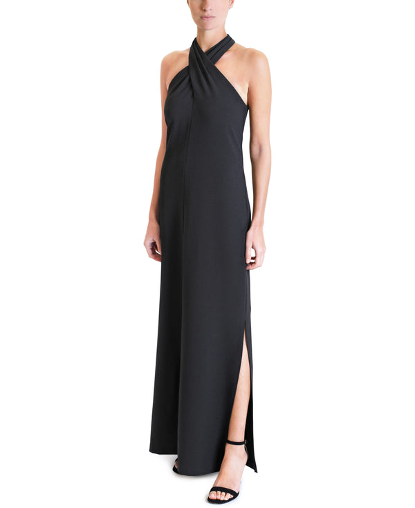 julia jordan Long Halter Neck Dress Black