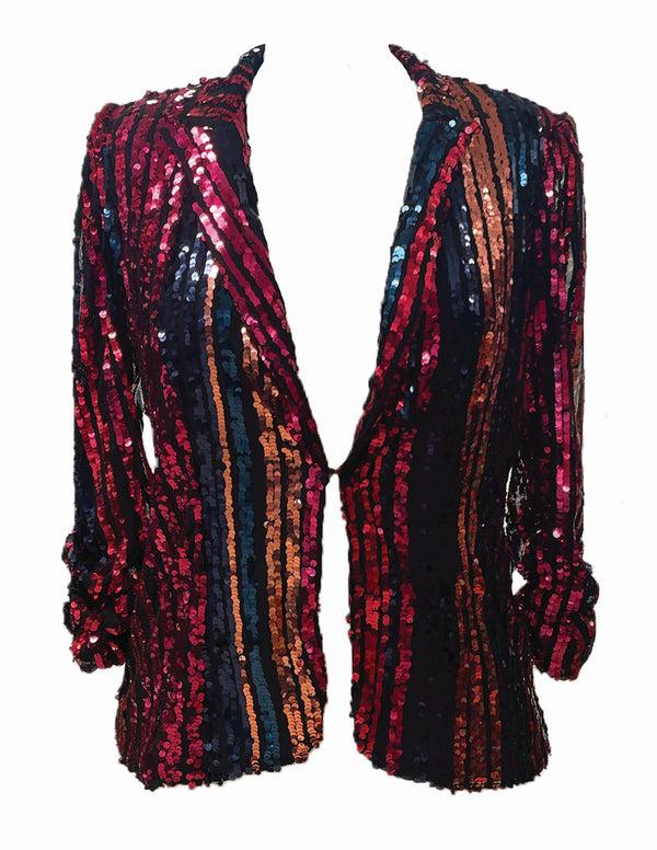 julia jordan LONG SLEEVE SEQUIN JACKET PINK MULTI