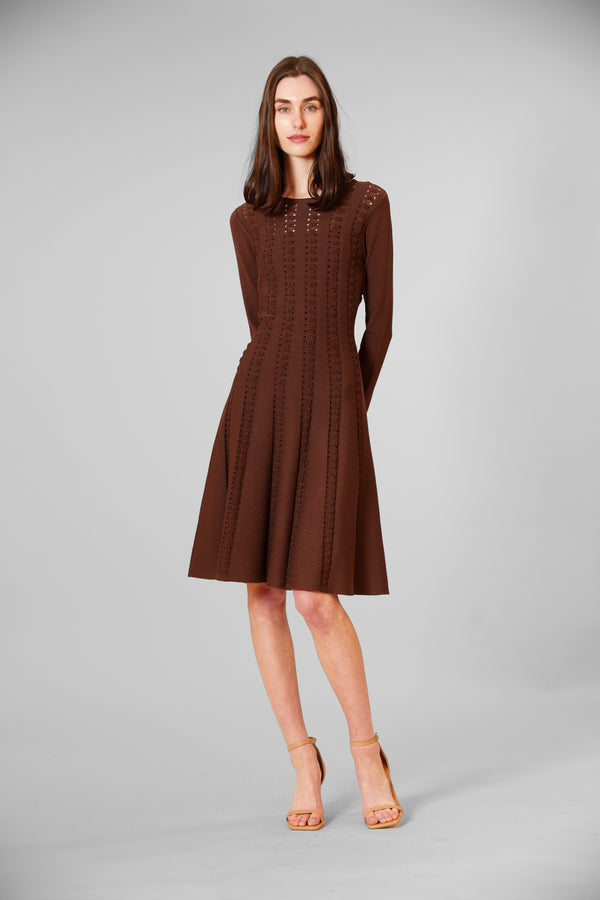 julia jordan LONG SLEEVE SWEATER KNIT DRESS BROWN