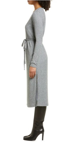 Julia Jordan Long Sleeve Sweater Knit Dress Grey
