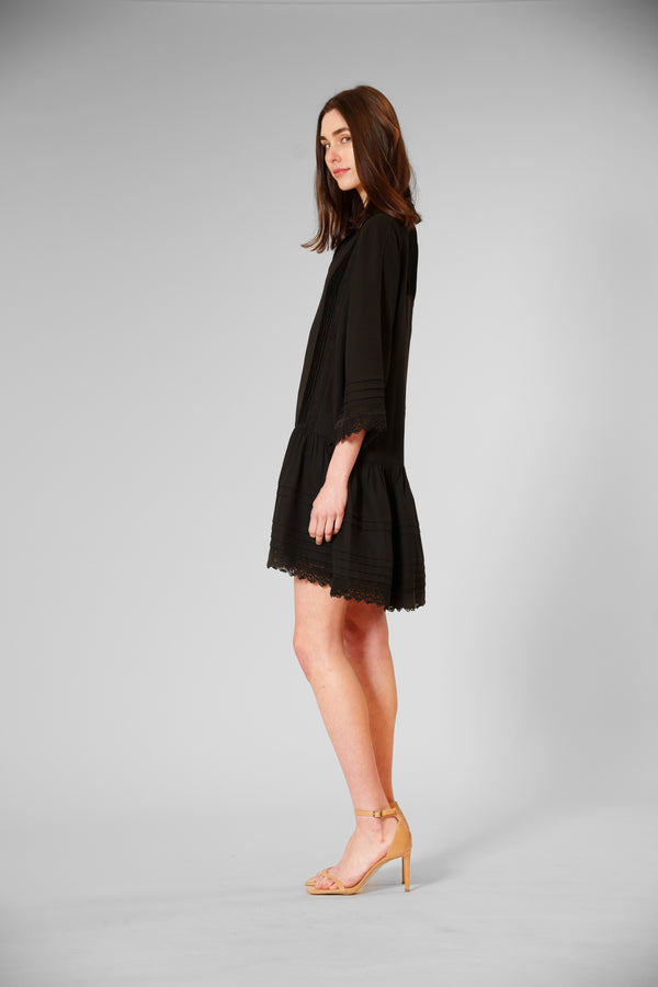 Julia Jordan LONG SLV SHORT DRESS BLACK