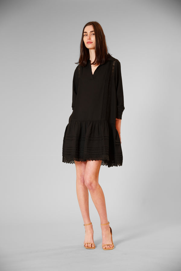 Julia Jordan LONG SLV SHORT DRESS BLACK