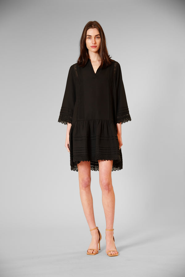 julia jordan LONG SLV SHORT DRESS BLACK
