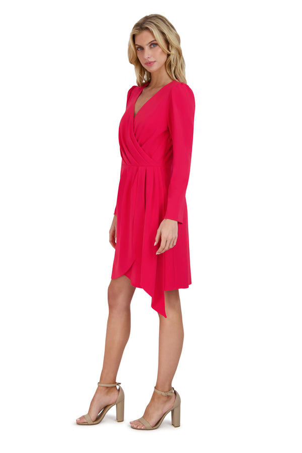 Julia Jordan LONGSLEEVE FAUX WRAP DRESS CHERRY