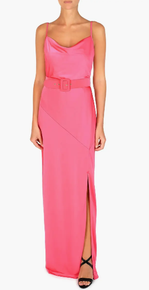 julia jordan MAXI COWL NECK DRESS HOT PINK