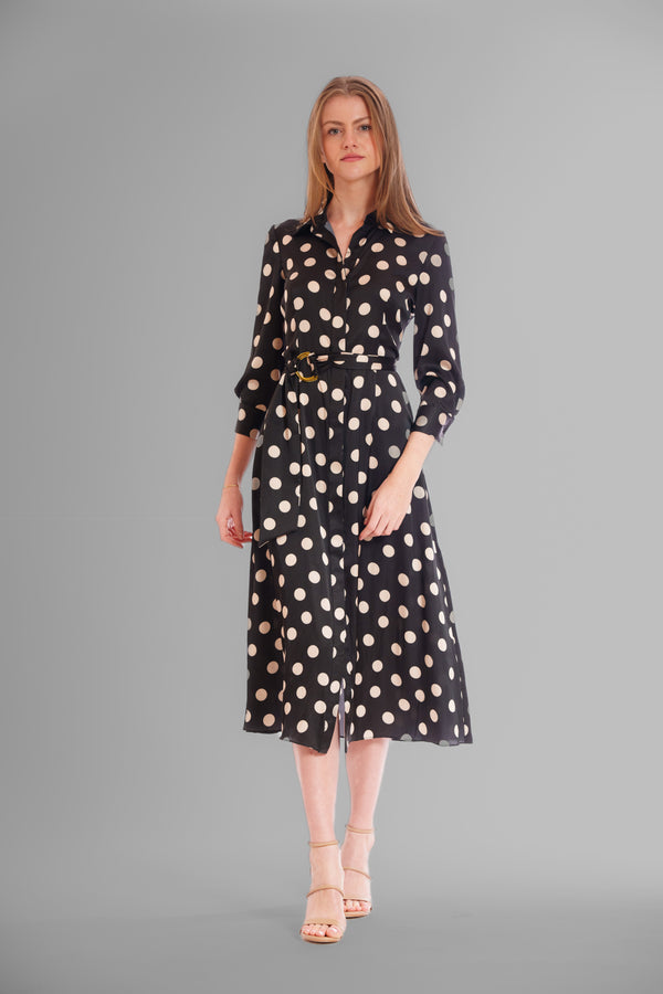 Julia Jordan MIDI LENGTH SHIRT DRESS BLACK MULTI