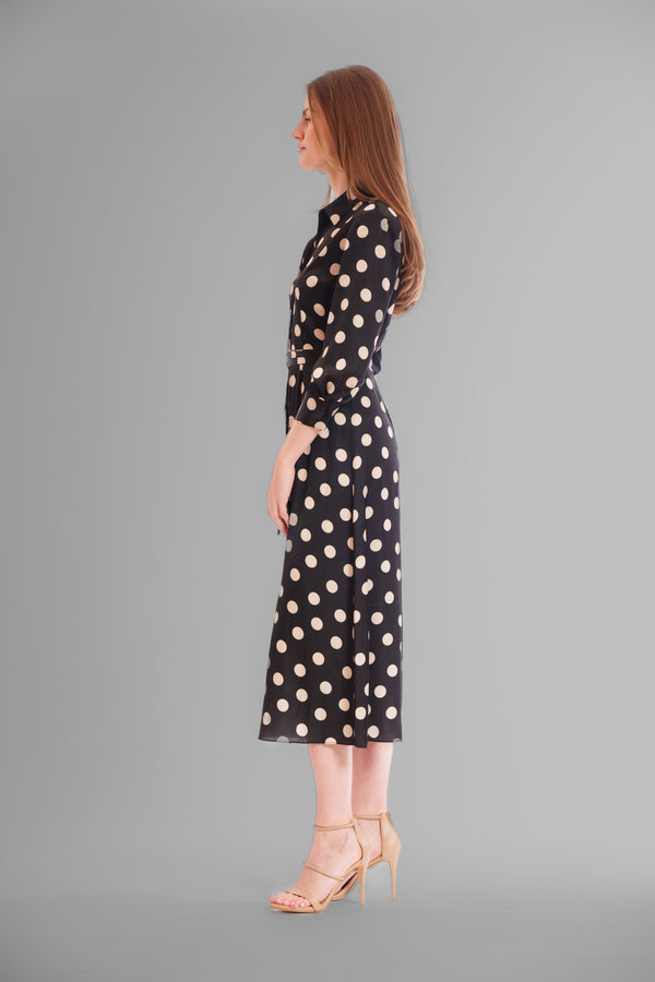 Julia Jordan MIDI LENGTH SHIRT DRESS BLACK MULTI