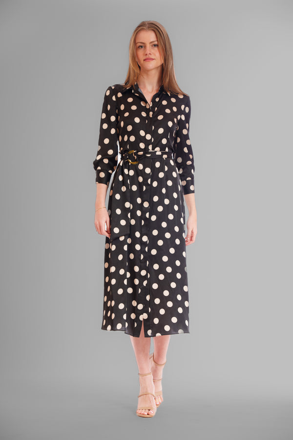 julia jordan MIDI LENGTH SHIRT DRESS BLACK MULTI