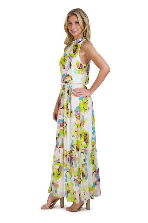 Julia Jordan Mock Neck 3 Tier Maxi Dress 2