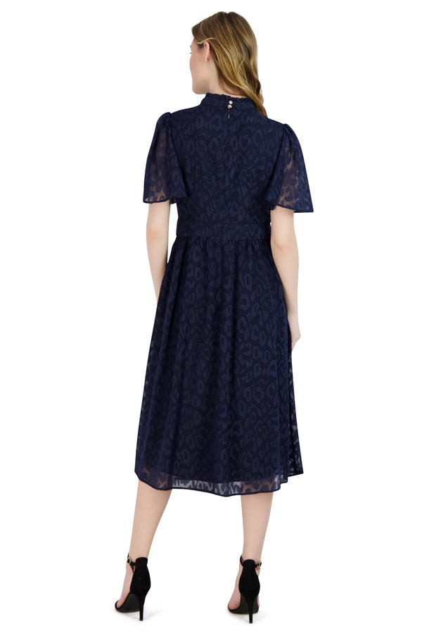 Julia Jordan Mock Neck Dress Navy