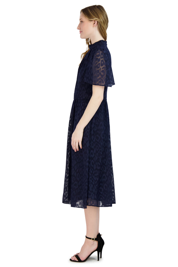 Julia Jordan Mock Neck Dress Navy