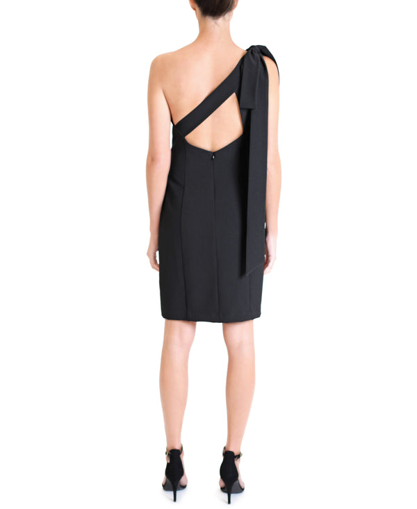 Julia Jordan One Shoulder Bow Tie Dress Black