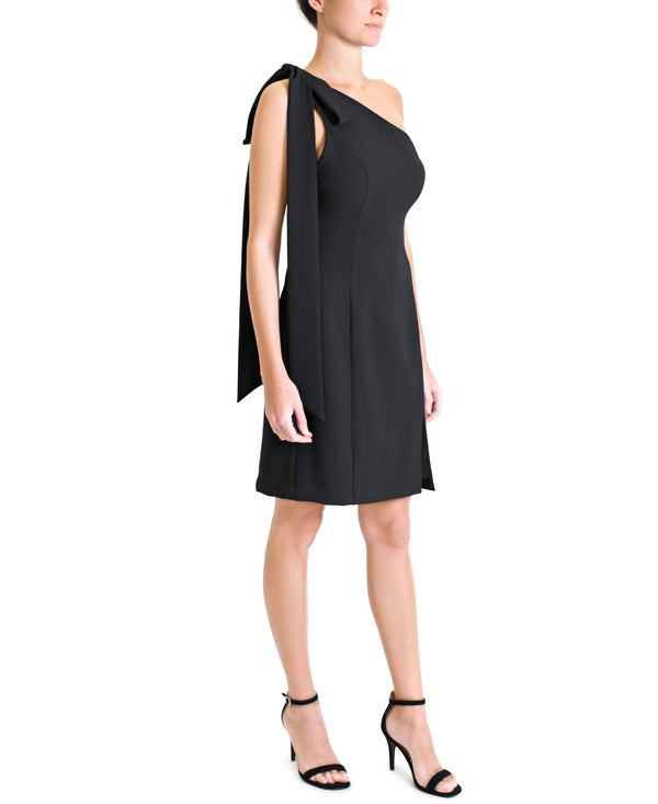 Julia Jordan One Shoulder Bow Tie Dress Black