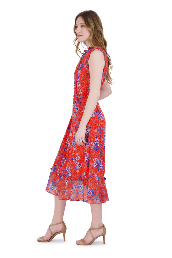 Julia Jordan Ruffle Neck Sleeve Hem Dress 2