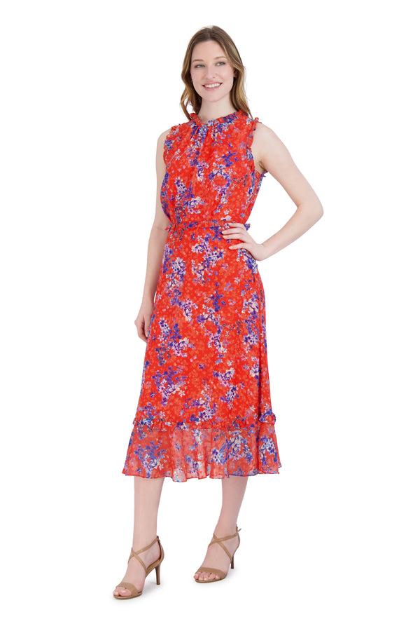 Julia Jordan Ruffle Neck Sleeve Hem Dress 2