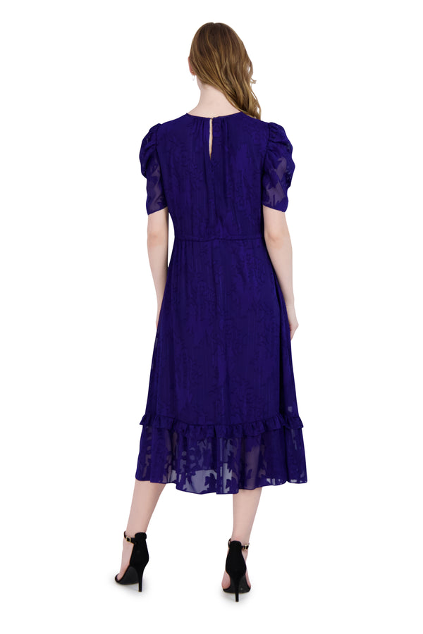 Julia Jordan SHIRRED SLEEVE MAXI ROYAL