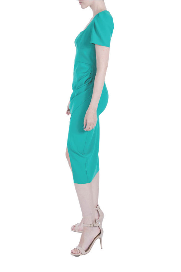 Julia Jordan Short Sleeve Midi Dress Emerald