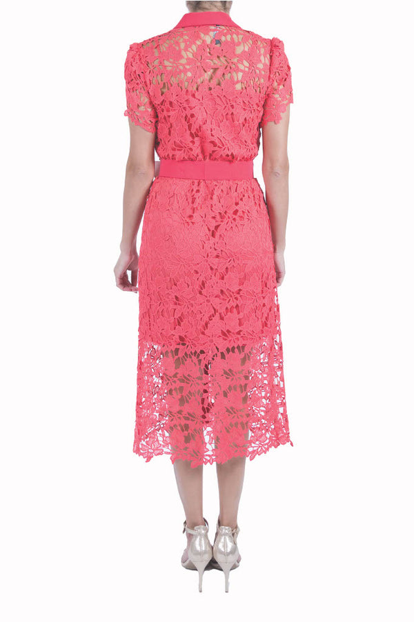 Julia Jordan SHORT SLEEVE SHIRT DRESS CORAL