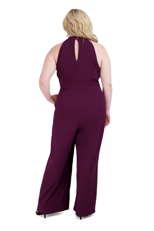 Julia Jordan SLEEVELESS JUMPSUIT CABERNET
