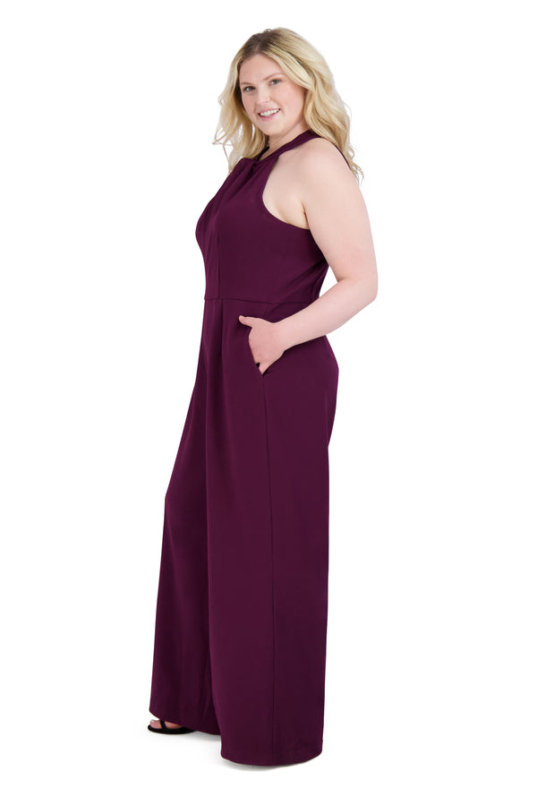 Julia Jordan SLEEVELESS JUMPSUIT CABERNET