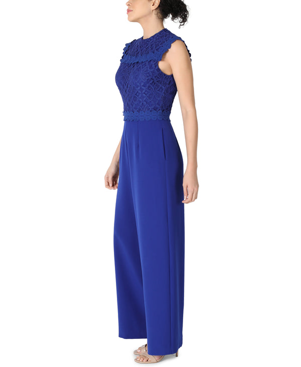 Julia Jordan Sleeveless Mock Neck Jumpsuit Cobalt