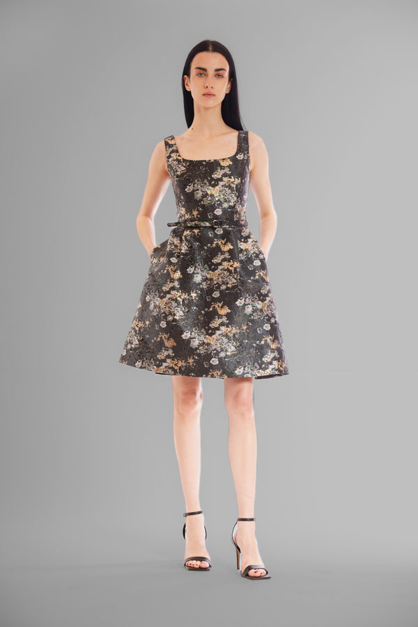 julia jordan SLVLESS SHORT DRESS BLACK MULTI