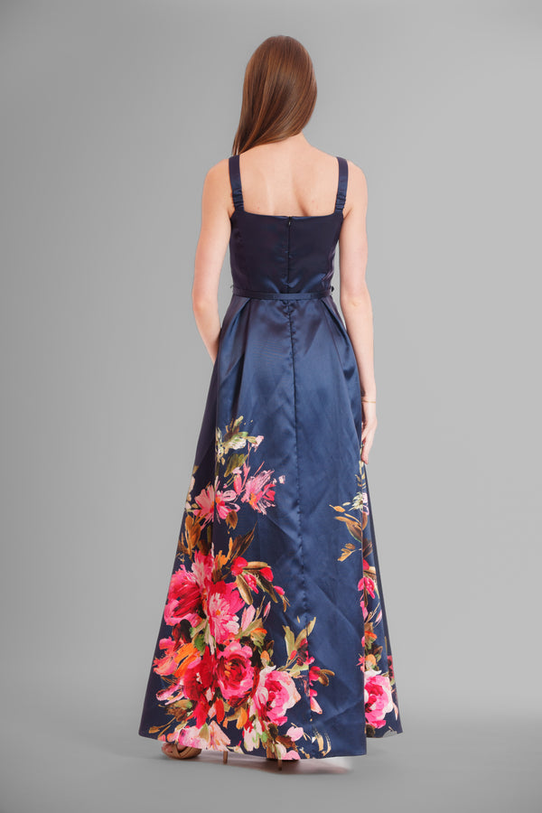 Julia Jordan SQUARE NECKLINE LONG NAVY