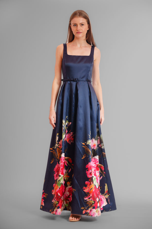 julia jordan SQUARE NECKLINE LONG NAVY