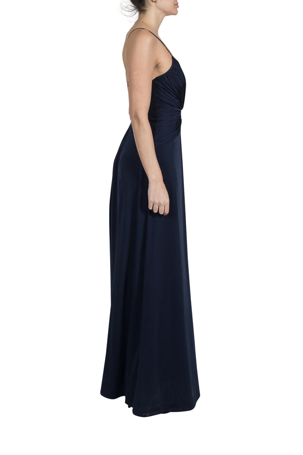 Julia Jordan TWIST FRONT JERSEY GOWN NAVY