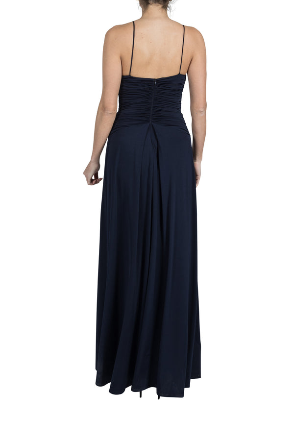 Julia Jordan TWIST FRONT JERSEY GOWN NAVY