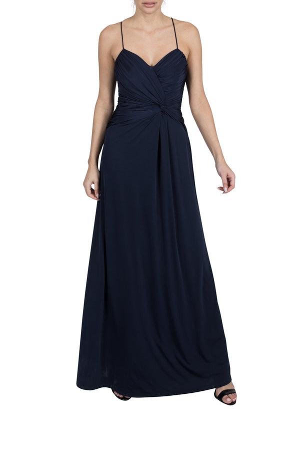 julia jordan TWIST FRONT JERSEY GOWN NAVY