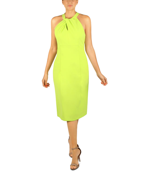 Julia Jordan Twist Halter Sheath Dress TURQUOISE