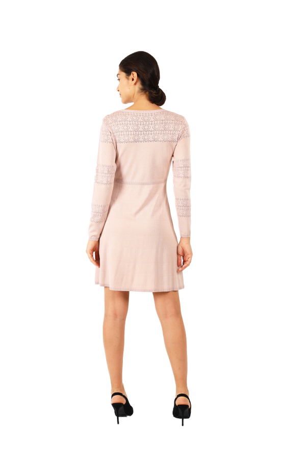 Julia Jordan Long Sleeve Pointelle Insert Knit Dress PXS