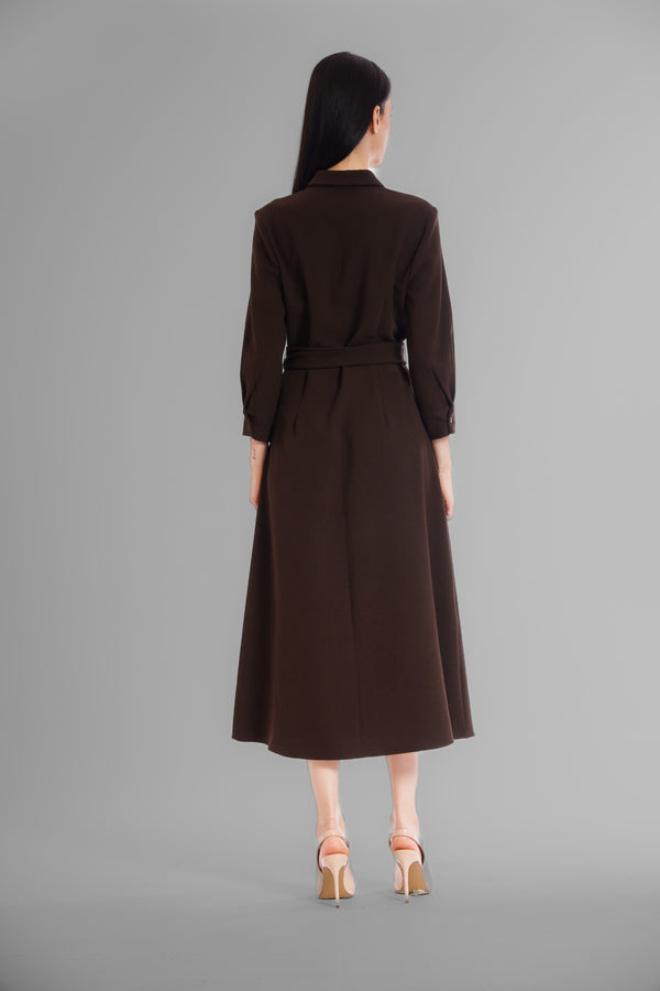 Julia Jordan LONG SLV SHIRTDRESS W/ BELT DETAIL BLACK