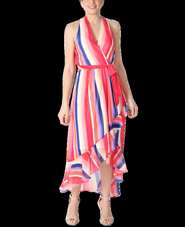julia jordan Multicolored Striped Chiffon Halter Multi