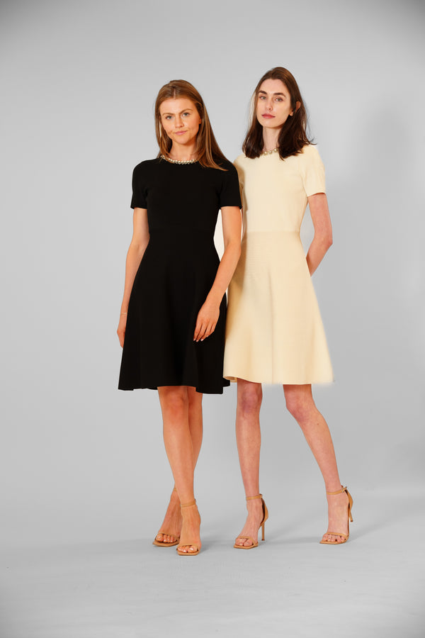 Julia Jordan SHORT SLEEVE DRESS W/ NOVELTY TRIM BLACK