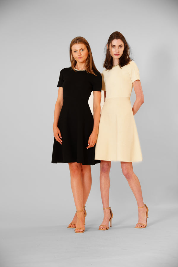 julia jordan SHORT SLEEVE DRESS W/ NOVELTY TRIM BLACK